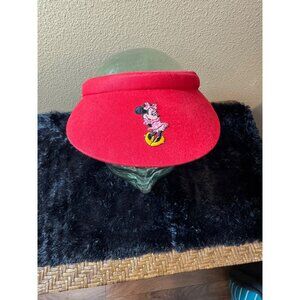 Vintage Disney Minnie Mouse Red Visor Cap By Goofys Hat Co. Adjustable Size